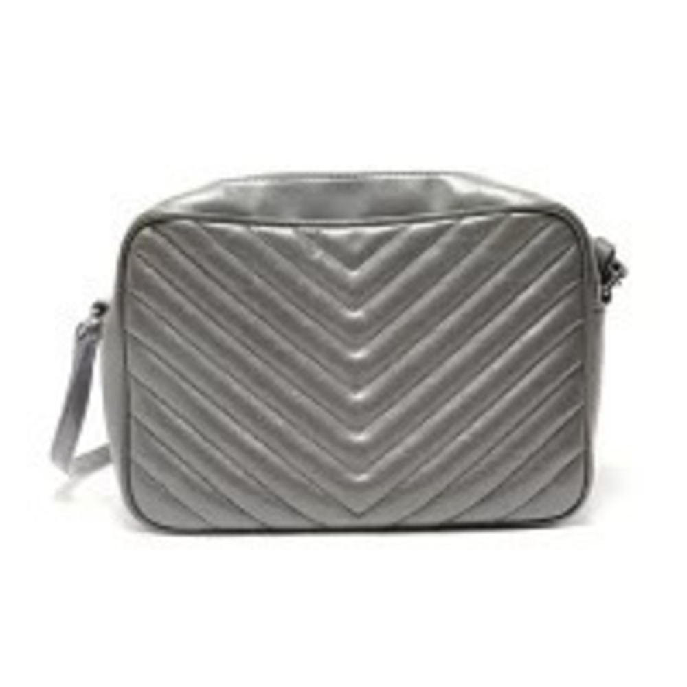 Saint Laurent Yves Quilted Shoulder Bag Gray